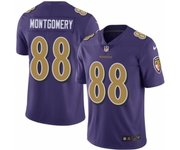 Youth Nike Baltimore Ravens #88 Ty Montgomery Limited Purple Rush Vapor Untouchable NFL Jersey