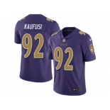 Youth Nike Baltimore Ravens #92 Bronson Kaufusi Limited Purple Rush NFL Jersey