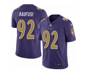 Youth Nike Baltimore Ravens #92 Bronson Kaufusi Limited Purple Rush NFL Jersey