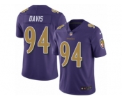 Youth Nike Baltimore Ravens #94 Carl Davis Limited Purple Rush NFL Jersey