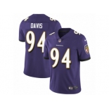 Youth Nike Baltimore Ravens #94 Carl Davis Vapor Untouchable Limited Purple Team Color NFL Jersey