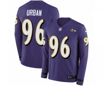 Youth Nike Baltimore Ravens #96 Brent Urban Limited Purple Therma Long Sleeve NFL Jersey