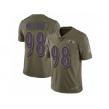 Youth Nike Baltimore Ravens #98 Brandon Williams Limited Olive 2017 Salute to Service NFL Jersey