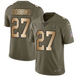 Youth Nike Ravens #27 J.K. Dobbins Olive Gold  Stitched NFL Limited 2017 Salute To Service Jersey