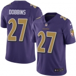 Youth Nike Ravens #27 J.K. Dobbins Purple Stitched NFL Limited Rush Jersey