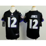 nike youth nfl jerseys baltimore ravens #12 jones black[nike]