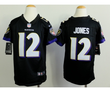 nike youth nfl jerseys baltimore ravens #12 jones black[nike]