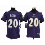 nike youth nfl jerseys baltimore ravens #20 reed purple[nike]