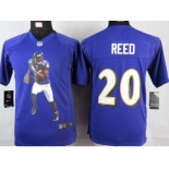 nike youth nfl jerseys baltimore ravens #20 reed purple[portrait fashion]