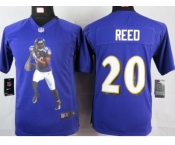 nike youth nfl jerseys baltimore ravens #20 reed purple[portrait fashion]