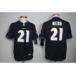 nike youth nfl jerseys baltimore ravens #21 webb black[nike]