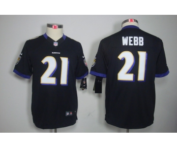 nike youth nfl jerseys baltimore ravens #21 webb black[nike]