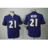 nike youth nfl jerseys baltimore ravens #21 webb purple[nike limited]