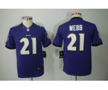 nike youth nfl jerseys baltimore ravens #21 webb purple[nike limited]