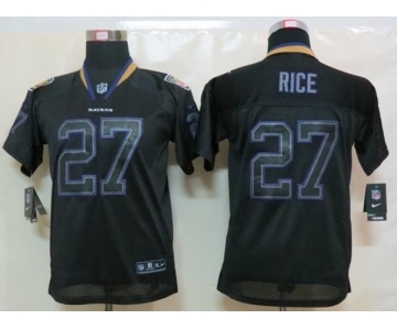 nike youth nfl jerseys baltimore ravens #27 ray rice black[nike lights out]