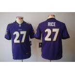 nike youth nfl jerseys baltimore ravens #27 ray rice purple[nike limited]