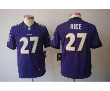 nike youth nfl jerseys baltimore ravens #27 ray rice purple[nike limited]