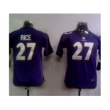 nike youth nfl jerseys baltimore ravens #27 ray rice purple[nike]