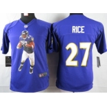 nike youth nfl jerseys baltimore ravens #27 ray rice purple[portrait fashion]