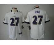 nike youth nfl jerseys baltimore ravens #27 ray rice white[nike limited]