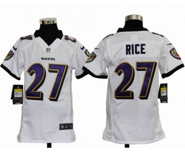 nike youth nfl jerseys baltimore ravens #27 ray rice white[nike]