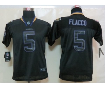 nike youth nfl jerseys baltimore ravens #5 flacco black[nike lights out]