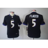 nike youth nfl jerseys baltimore ravens #5 flacco black[nike limited]