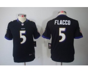 nike youth nfl jerseys baltimore ravens #5 flacco black[nike limited]