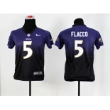 nike youth nfl jerseys baltimore ravens #5 flacco purple[nike drift fashion][second version]