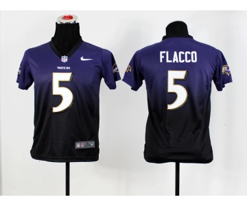 nike youth nfl jerseys baltimore ravens #5 flacco purple[nike drift fashion][second version]