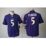 nike youth nfl jerseys baltimore ravens #5 flacco purple[nike limited]