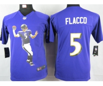 nike youth nfl jerseys baltimore ravens #5 flacco purple[portrait fashion]