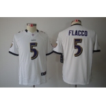 nike youth nfl jerseys baltimore ravens #5 flacco white[nike limited]