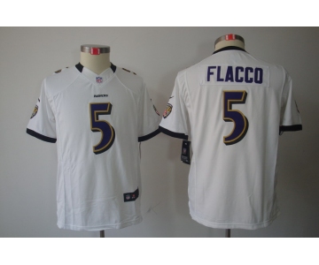 nike youth nfl jerseys baltimore ravens #5 flacco white[nike limited]