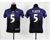 nike youth nfl jerseys baltimore ravens #5 joe flacco purple-grey[nike drift fashion][second version]