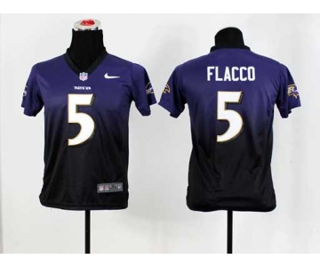 nike youth nfl jerseys baltimore ravens #5 joe flacco purple-grey[nike drift fashion][second version]