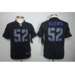 nike youth nfl jerseys baltimore ravens #52 r.lewis black[nike impact limited]