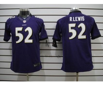 nike youth nfl jerseys baltimore ravens #52 r.lewis purple[nike limited]