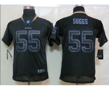 nike youth nfl jerseys baltimore ravens #55 suggs black[nike lights out]