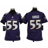 nike youth nfl jerseys baltimore ravens #55 suggs purple[nike]