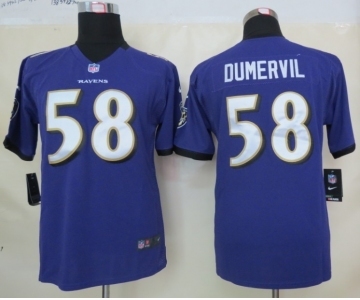 nike youth nfl jerseys baltimore ravens #58 dumervil purple[nike]