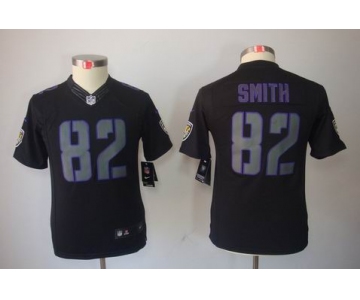 nike youth nfl jerseys baltimore ravens #82 smith black[nike impact limited]