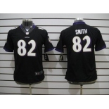 nike youth nfl jerseys baltimore ravens #82 smith black[nike limited]