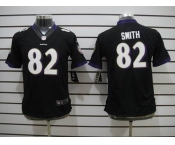 nike youth nfl jerseys baltimore ravens #82 smith black[nike limited]