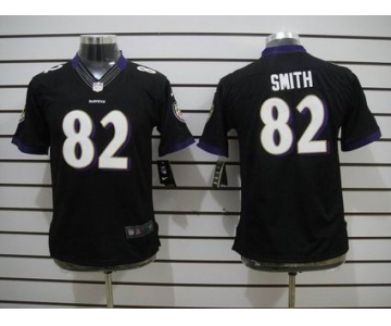 nike youth nfl jerseys baltimore ravens #82 smith black[nike limited]