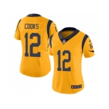 Women Nike Los Angeles Rams #12 Brandin Cooks Gold Stitched NFL Limited Rush Jersey