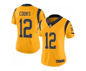 Women Nike Los Angeles Rams #12 Brandin Cooks Gold Stitched NFL Limited Rush Jersey