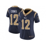 Women Nike Los Angeles Rams #12 Brandin Cooks Navy Blue Team Color Stitched NFL Vapor Untouchable Limited Jersey