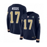 Women Nike Los Angeles Rams #17 Robert Woods Limited Navy Blue Therma Long Sleeve NFL Jersey