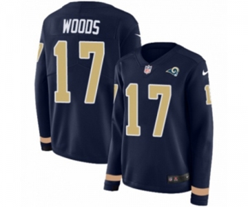 Women Nike Los Angeles Rams #17 Robert Woods Limited Navy Blue Therma Long Sleeve NFL Jersey